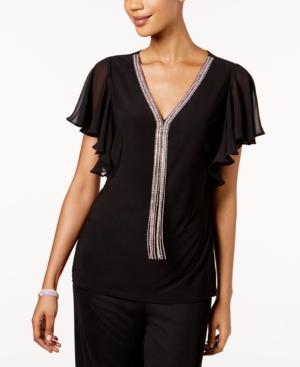 Msk Embellished V-neck Top