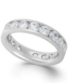 Diamond Channel Eternity Band In 14k White Gold (3 Ct. T.w.)