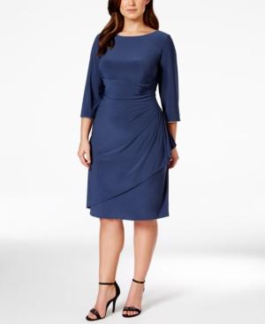 Alex Evenings Plus Size Embellished Draped Sheath Dress