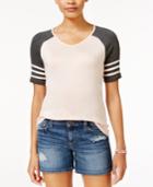 Rebellious One Juniors' V-neck Football T-shirt