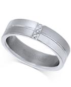 Sutton By Rhona Sutton Men's Titanium Cubic Zirconia Ring