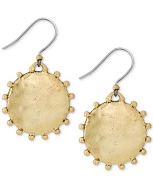 Lucky Brand Gold-tone Medallion Drop Earrings