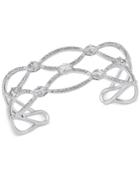 Danori Silver-tone Pave Crystal Openwork Cuff Bracelet