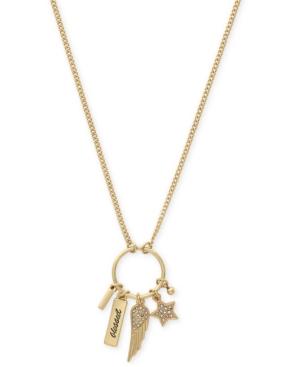 Bcbgeneration Gold-tone Blessed Long Charm Pendant Necklace