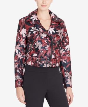 Catherine Catherine Malandrino Veruca Printed Faux-leather Moto Jacket