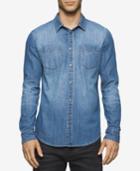 Calvin Klein Jeans Men's Essential Blue Destructed Shirt