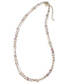 I.n.c. Gold-tone Crystal & Bead Double-row Station Necklace, 60 + 3 Extender, Created For Macy's