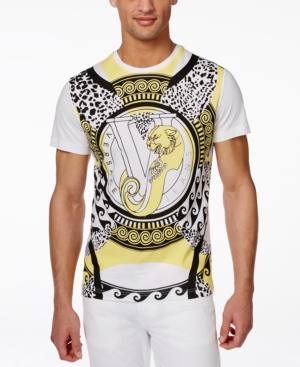 Versace Men's Black And Yellow Logo T-shirt