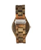 Earth Wood Sapwood Wood Bracelet Watch W/date Olive 41mm
