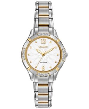 Citizen Women's Eco-drive Diamond Accent Two-tone Stainless Steel Bracelet Watch 30mm Em0454-52a