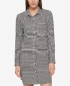 Tommy Hilfiger Cotton Houndstooth Shirtdress, Created For Macy's