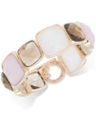 Anne Klein Gold-tone Multi-stone Stretch Bracelet