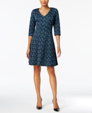 Taylor Geo-print Fit & Flare Dress