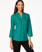 Jm Collection Petite Linen Shirt