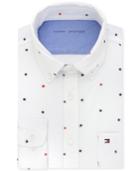 Tommy Hilfiger Men's Slim-fit Comfort-wash Star-embroidered Untucked Dress Shirt