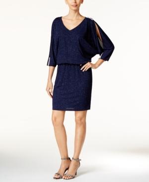 Msk Embellished Cold-shoulder Blouson Dress