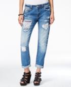 Miss Me Rip & Repair Boyfriend Medium Blue Wash Jeans