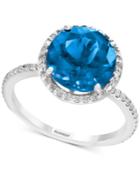 Final Call By Effy Blue Topaz (4-1/8 Ct. T.w.) & Diamond (1/4 Ct. T.w.) Ring In Sterling Silver