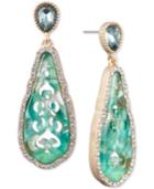 Lonna & Lilly Gold-tone Stone & Crystal Cut-out Drop Earrings