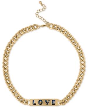 Rachel Rachel Roy Gold-tone Pave Love Id Collar Necklace, 15 + 2 Extender