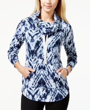 Ultra Flirt Juniors' Printed Funnel-neck Sweatshirt