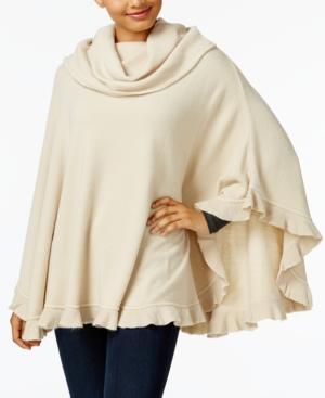 Cejon Cowl-neck Ruffle Poncho