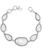 Lucky Brand Silver-tone Mother-of-pearl-look Link Bracelet