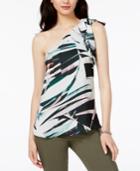 Bar Iii Printed One-shoulder Top, Only At Macy's