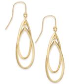 Double Hoop Dangle Drop Earrings In 14k Gold