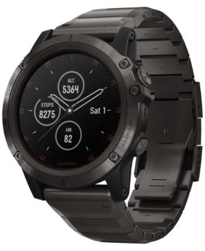 Garmin Unisex Fenix 5x Plus Gray Silicone Strap Smart Watch 51mm