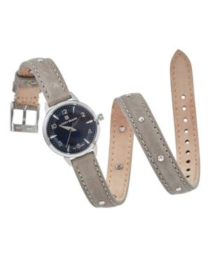 Lucky Brand Women's Torrey Mini Gray Leather Wrap Strap Watch 28mm