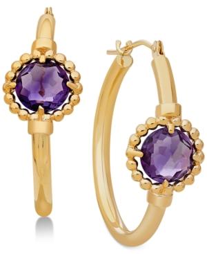 Amethyst Hoop Earrings (1-1/2 Ct. T.w.) In 10k Gold