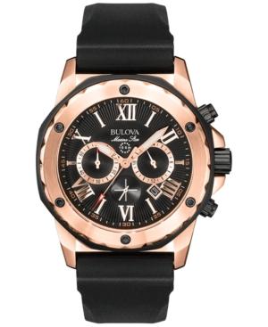 Bulova Men's Chronograph Black Rubber Strap Watch 44mm 98b104