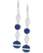 Nine West Silver-tone Colored Disc Linear Drop Earrings