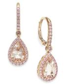 Morganite And Pink Sapphire Drop Earrings In 14k Rose Gold (2-3/8 Ct. T.w.)