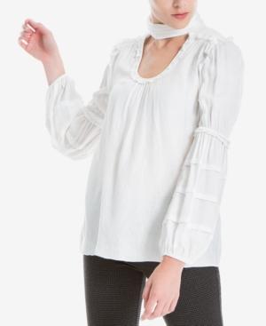 Max Studio London Ruffled Choker Top