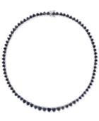 Black Heart Sapphire Collar Necklace (52 Ct. T.w.) In Sterling Silver
