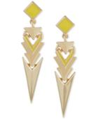 French Connection Gold-tone Geometric Triangle Earrings