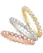 Inc International Concepts Tri-tone Stackable Crystal Trio Ring