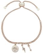 Dkny Gold-tone Pave Break The Rules Slider Bracelet, Created For Macy's