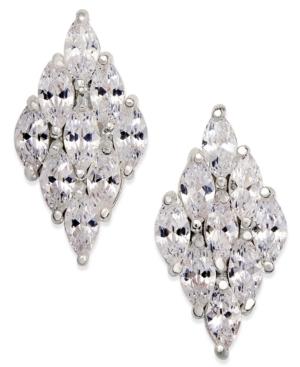Inc International Concepts Silver-tone Multi-crystal Drop Earrings, Only At Macy's