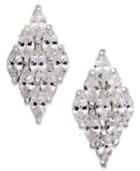 Inc International Concepts Silver-tone Multi-crystal Drop Earrings, Only At Macy's