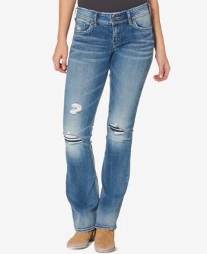 Silver Jeans Suki Ripped Medium Blue Wash Bootcut Jeans