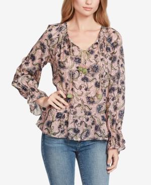 Jessica Simpson Juniors' Printed Peasant Top