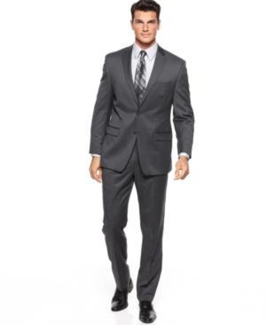 Calvin Klein Suit Charcoal Solid Slim Fit