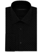 Sean John Men's Fitted Tailored-cut Black Dot Dress Shirt