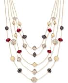 Inc International Concepts Gold-tone Red Bead Illusion Necklace, Only At Macy's