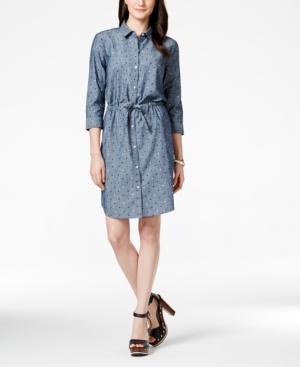 Tommy Hilfiger Chambray Shirt Dress, Polka Dot Print