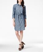 Tommy Hilfiger Chambray Shirt Dress, Polka Dot Print