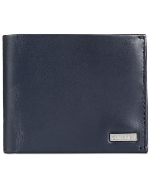 Calvin Klein Men's Smooth Shine Leather Bifold Id Wallet